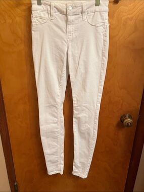 Pre-Owned Joe's Jeans White Denim Skinny Ankle Waist Size 24